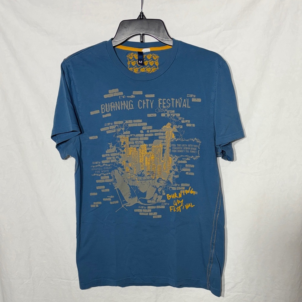 Burning City Festival Graphic Tee - Blue